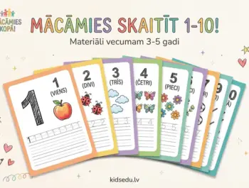 Mācamies skaitļus no 1 līdz 10
